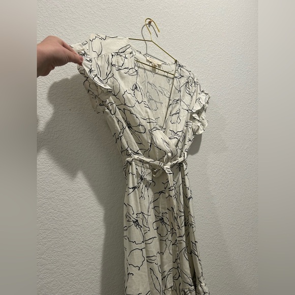 Anthropologie Monteau rayon Floral Print Ruffle babydoll mini wrap Dress - Picture 3 of 7